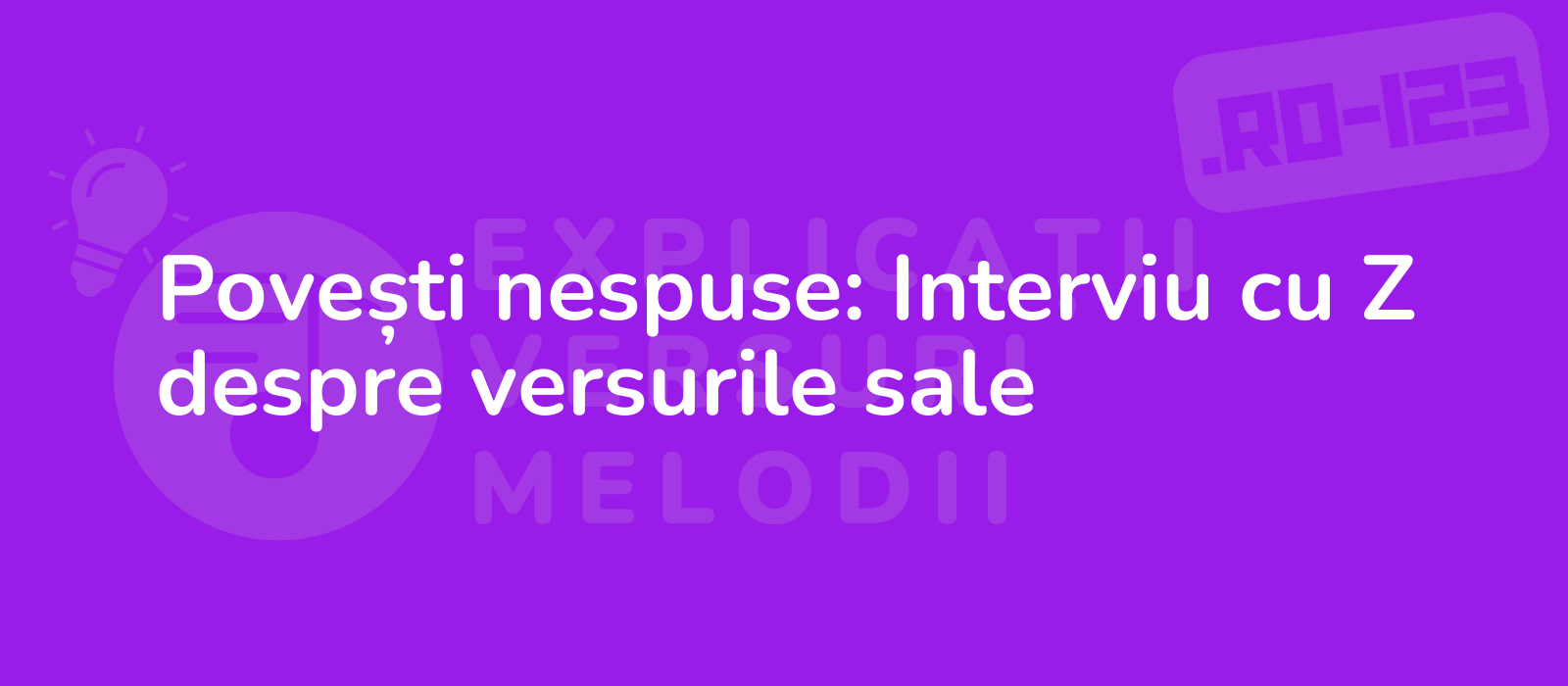 Povești nespuse: Interviu cu Z despre versurile sale